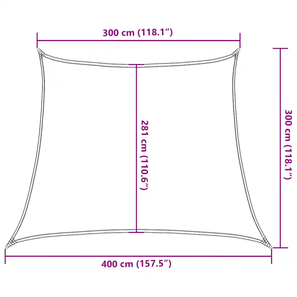 Vela Parasole 160 g/m² Trapezio Blu 3/4x3 m in HDPE 311544