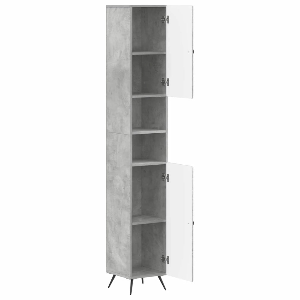 Armadio da Bagno con Ripiano Aperto BREDA Grigio Cemento 897478