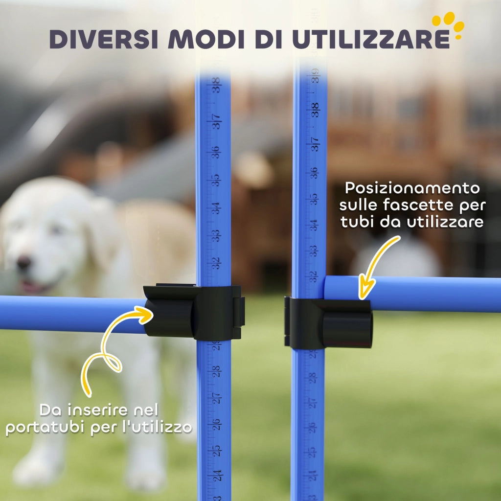 Set di 4 Ostacoli per Addestramento Cani ¨C zephmum ¨C Blu, Regolabile, 99x65x94cm