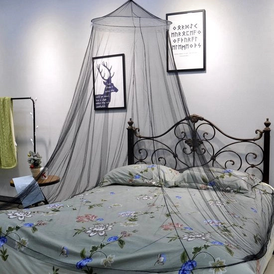 Tenda a copertura per letto, tenda a copertura per letto grande, tenda a copertura per letto con copertura a cupola, tenda a copertura per letto con struttura a cupola grande, dimensioni: 60*250*1050CM, colore: nero