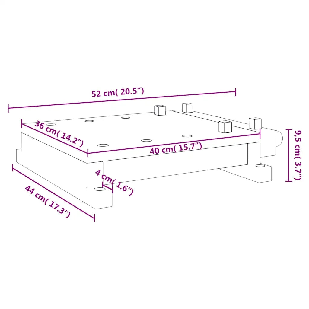 Banco da Lavoro con Morsa 52x44x9,5 cm Legno Massello di Acacia CFW4824418