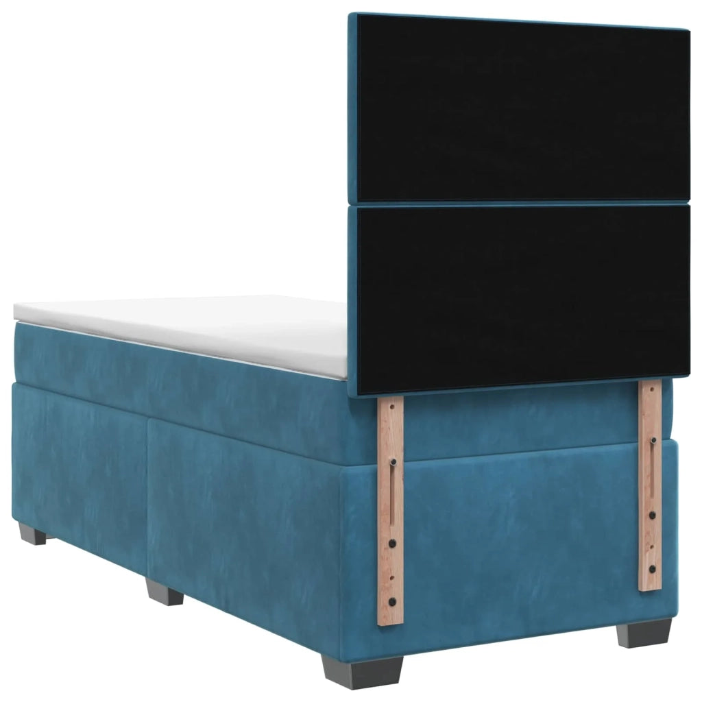 Letto box spring con materasso Blu 90 x 190 cm Velluto 3453546
