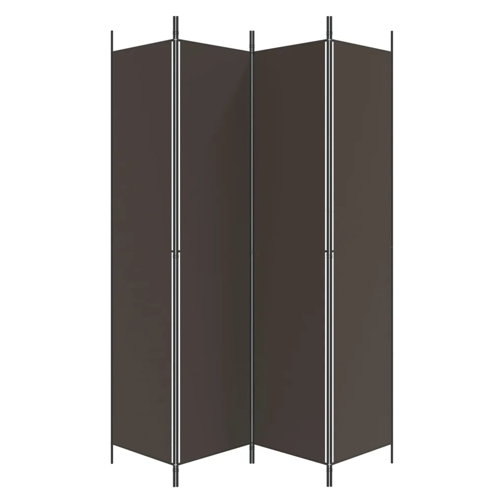Divisorio a 4 Pannelli Marrone 200x220 cm in Tessuto 350199