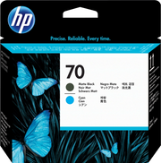 HP Testina di stampa nero opaco e ciano, 70