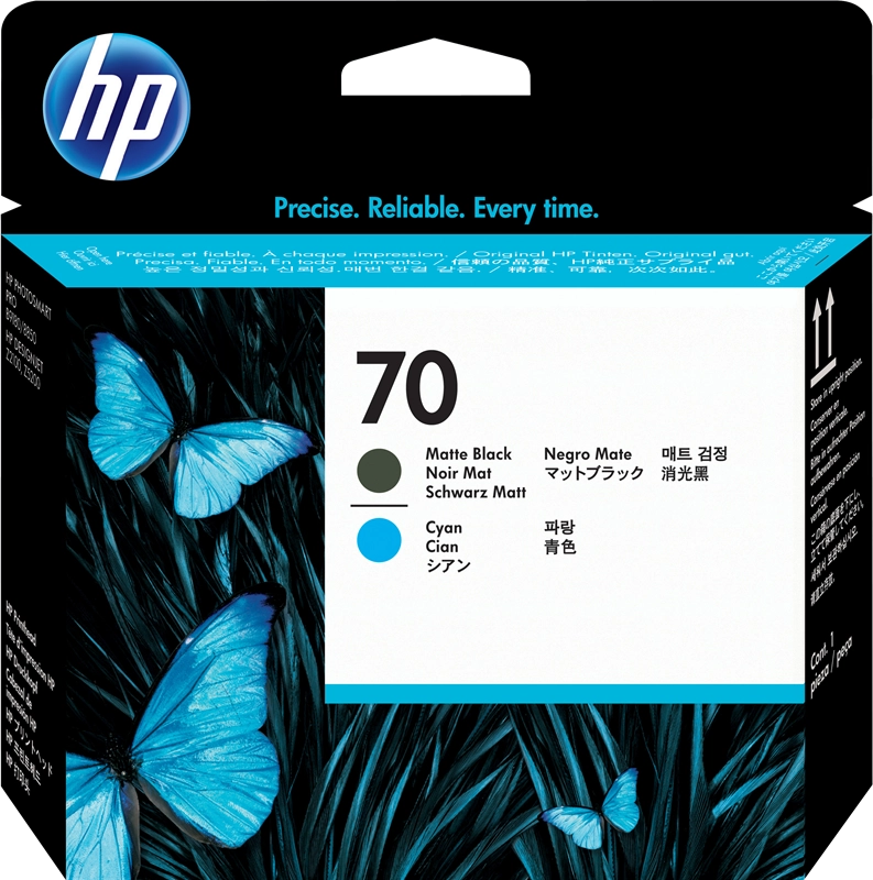 HP Testina di stampa nero opaco e ciano, 70