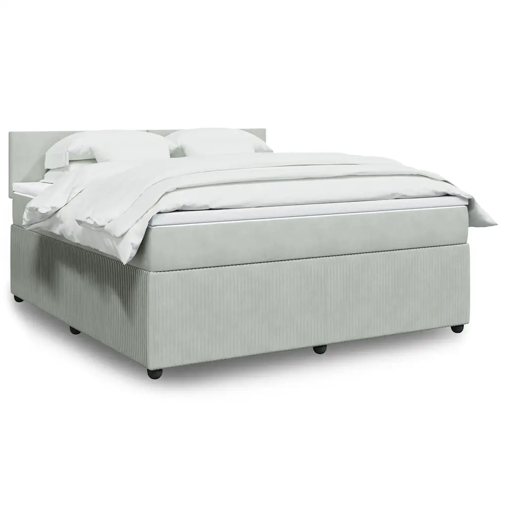 Giroletto a Molle con Materasso Grigio Chiaro 180x200cm Velluto 3287800