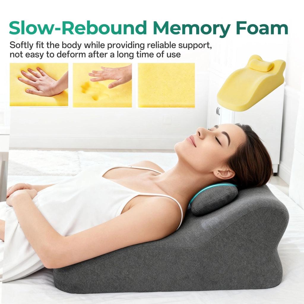 Cuscino ergonomico in memory foam ¨C Minimal ¨C grigio scuro, per sollievo reflusso e dolori schiena