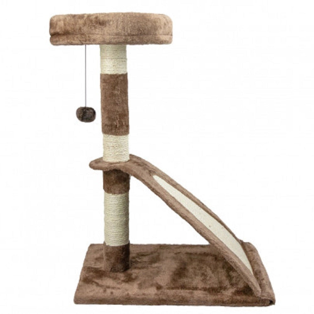 Trade Shop - Tiragraffi Nobleza Albero Gatti Con Corda E Pallina A 2 Piani 50 X 35 X 72 Cm -