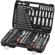 Trade Shop - Set Da 216 Pz Chiavi A Cricchetto Bussole Attrezzi Per Meccanica Con Valigetta Trasporto -