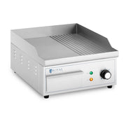 Piano cottura plancha elettrico professionale grill 2.000 watt (360 x 380 mm, piastra in ferro liscia e rigata) 14_0004063