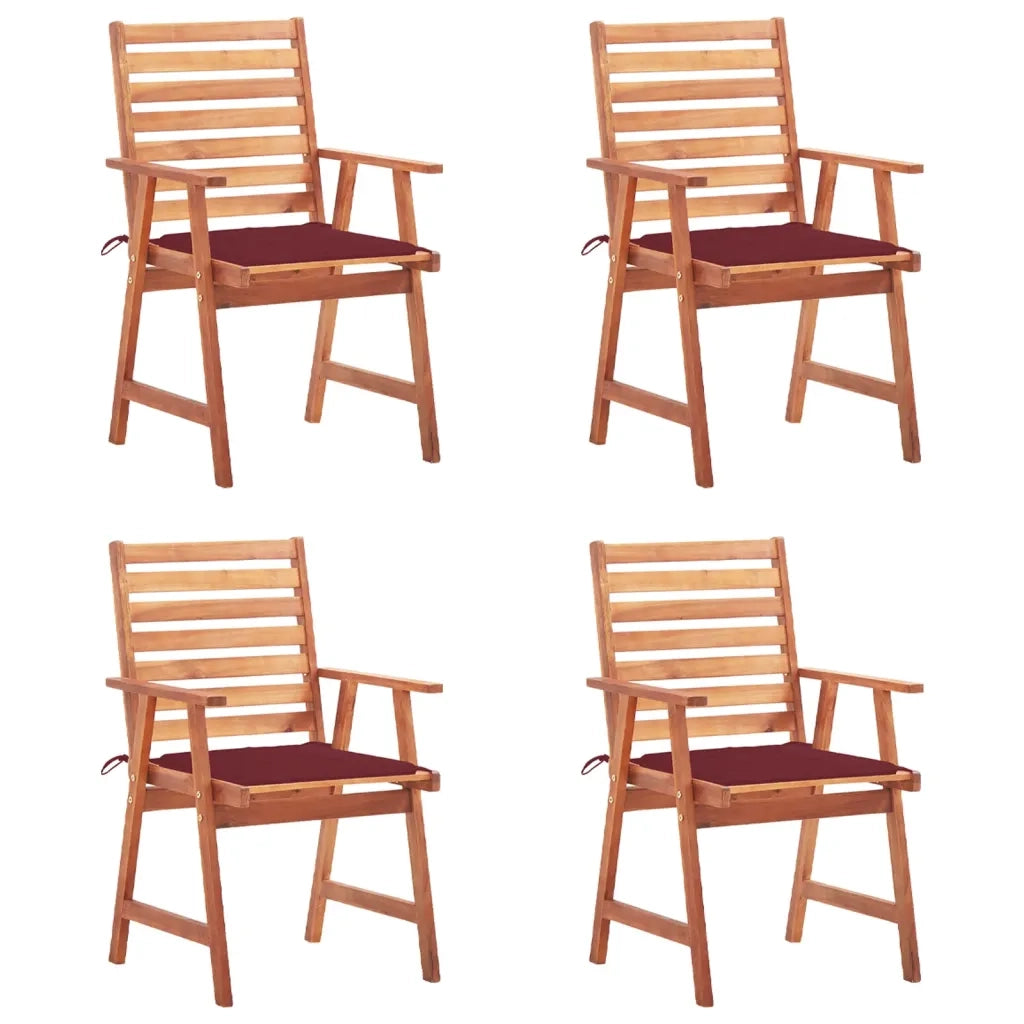 Sedie da Pranzo da Esterni con Cuscini 4 pz Massello di Acacia cod mxl 8567