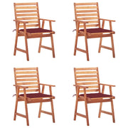 Sedie da Pranzo da Esterni con Cuscini 4 pz Massello di Acacia cod mxl 8567