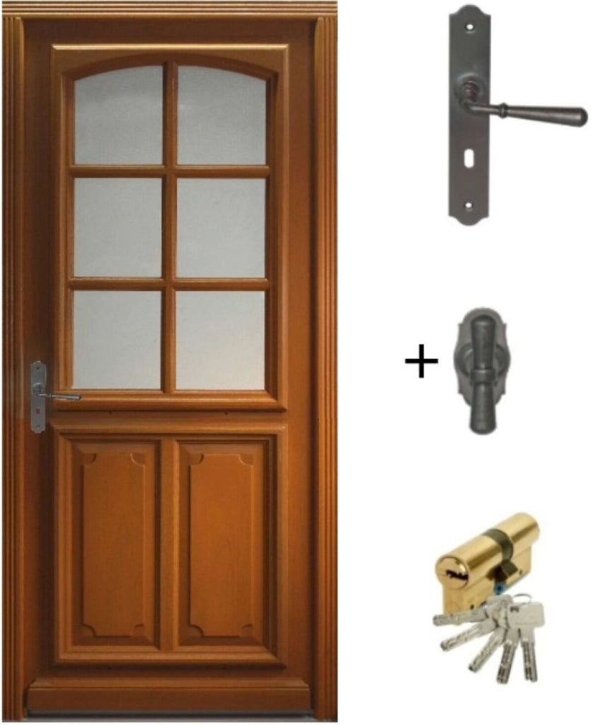 Porta d'ingresso in legno smaltato, Navy, H.200xl.80 p. destra + Maniglia E Canna (rif 010403RFP)Tabella Dimensioni senza maniglia