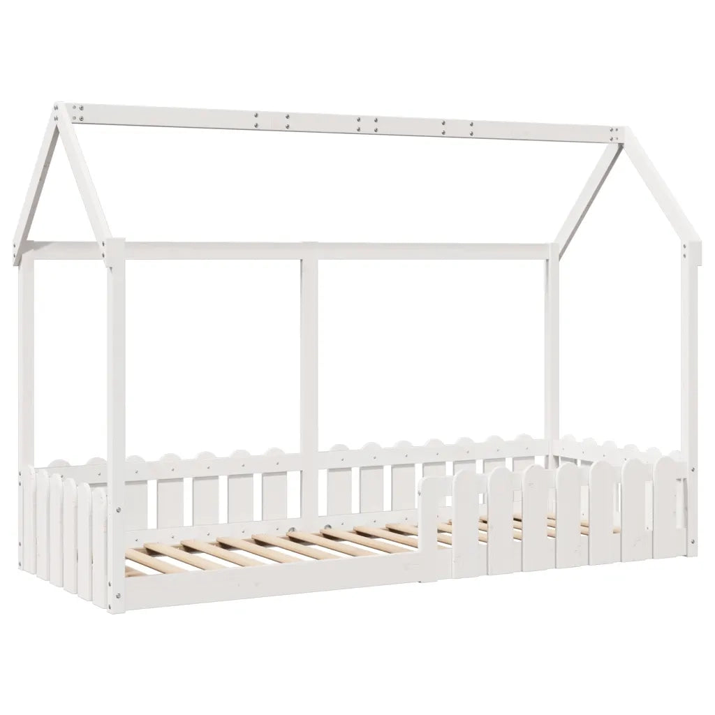 Giroletto Casetta Bambini-Struttura Letto Bambini Bianco 80x200 cm Legno Massello Pino 765650