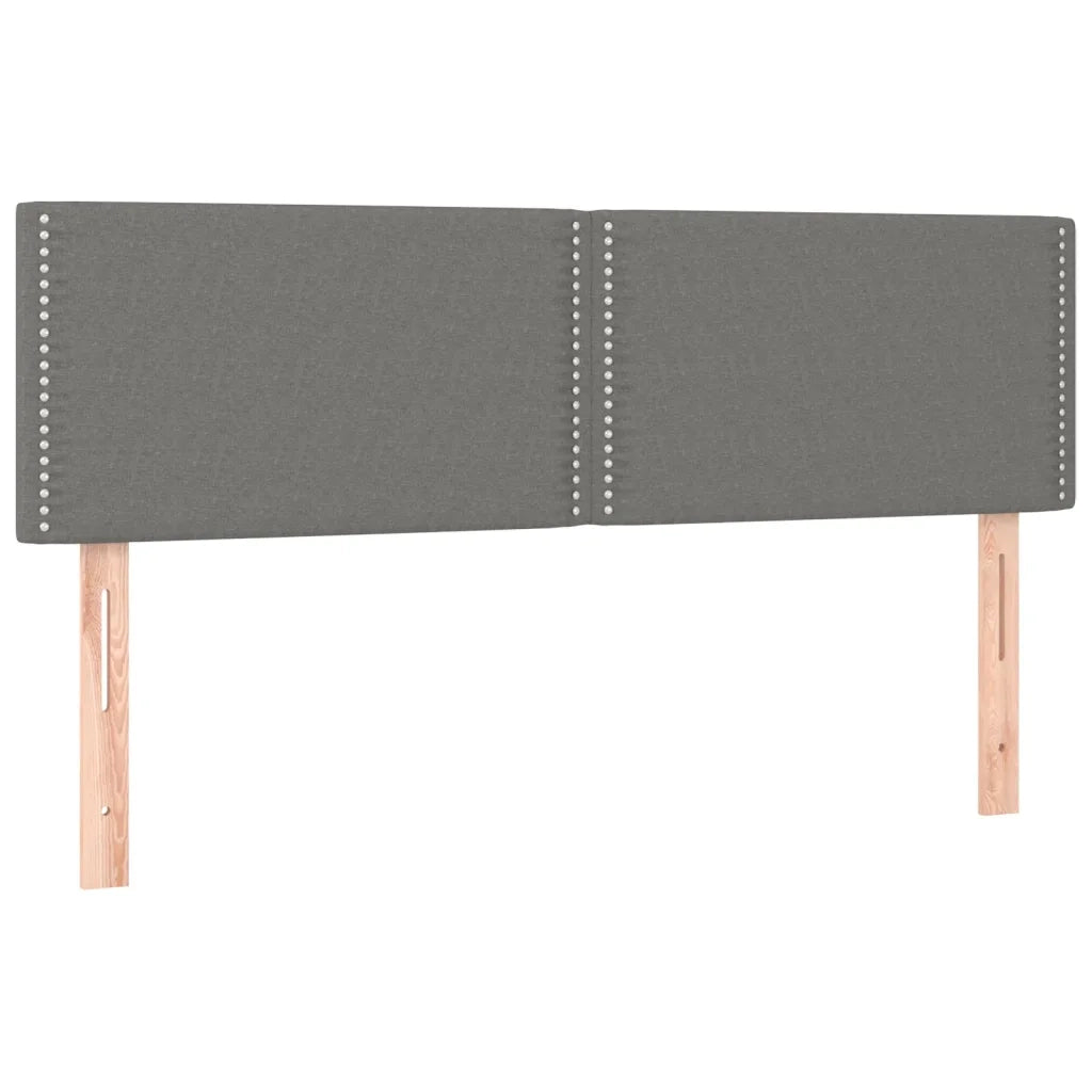 Letto a Molle Materasso e LED Grigio Scuro 140x200cm in Tessuto
