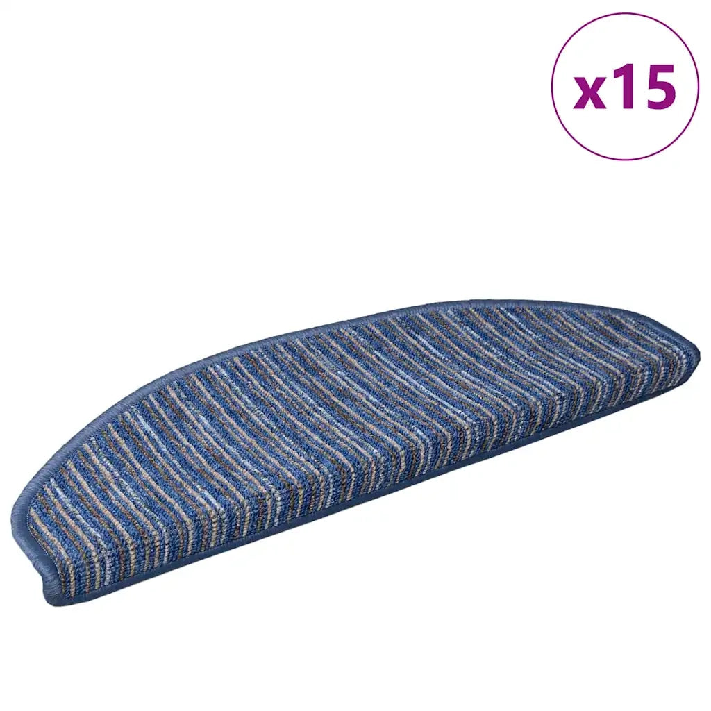 Tappetini per scale autoadesivi 15 pcs Blu 65 x 21 x 4 cm 42011447