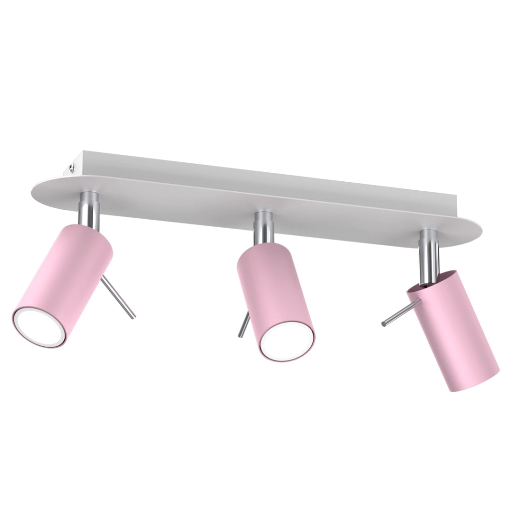 Plafoniera PRESTON orientabile 3xGU10 40W rosa Milagro