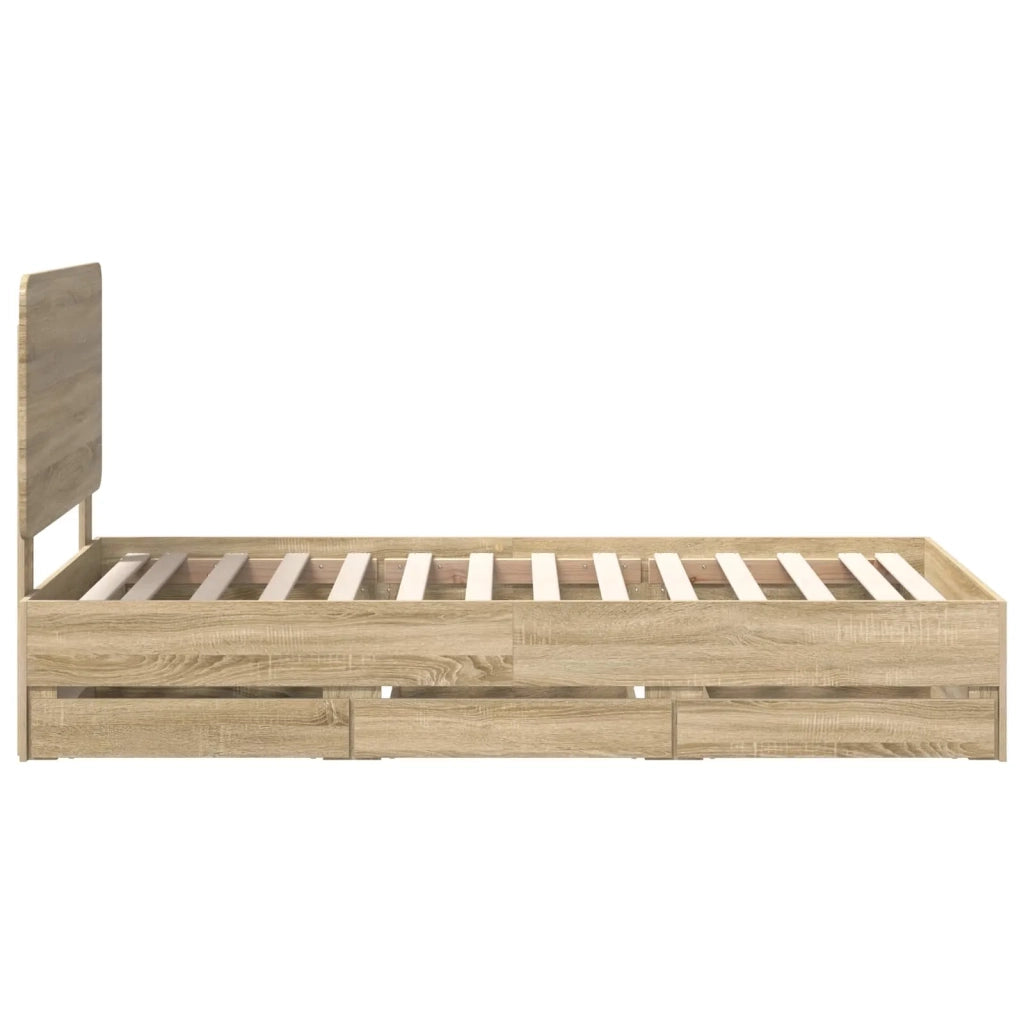 Struttura del letto con cassetto Rovere Sonoma 100 x 200 cm 3412625