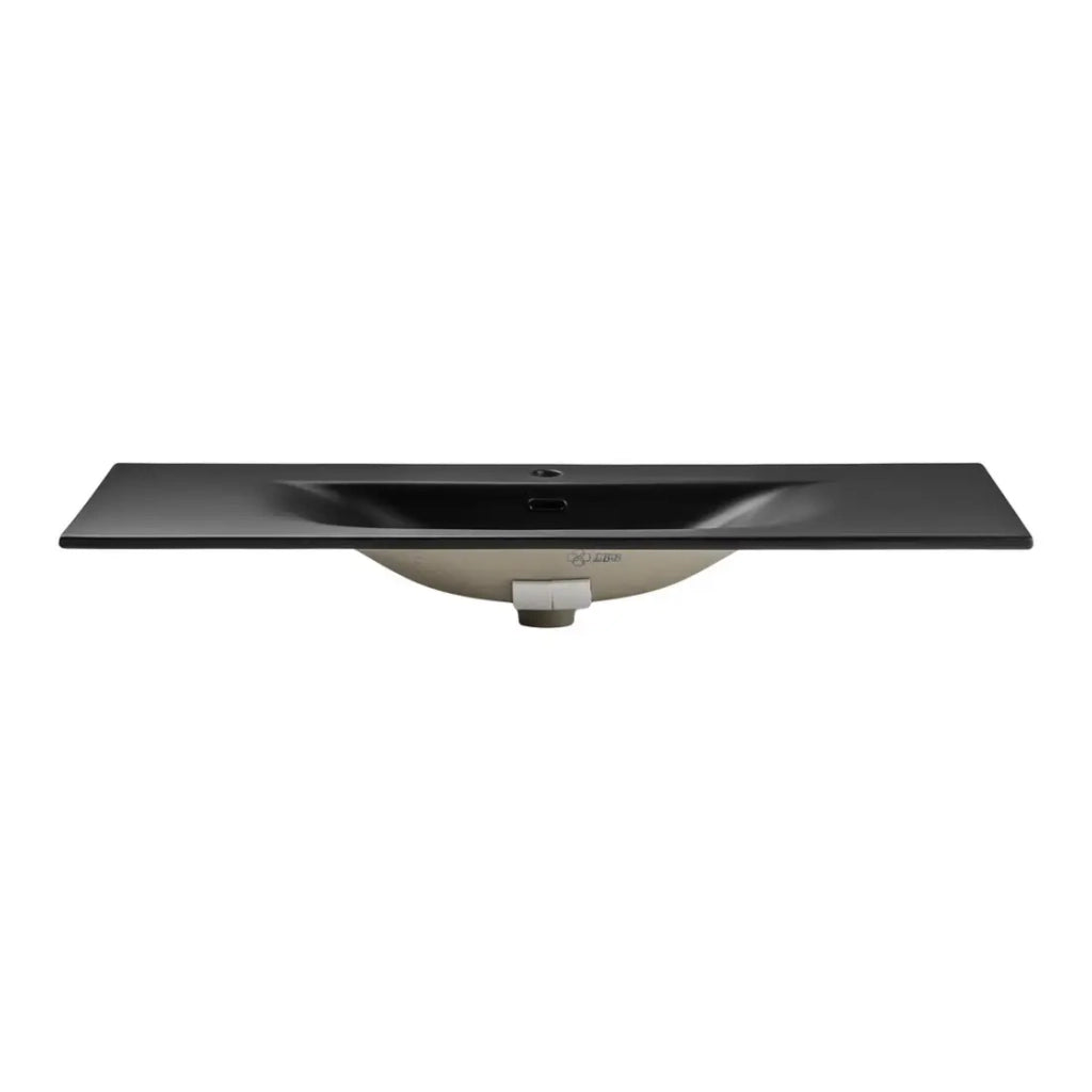 Lavabo incasso VELOA 120 cm in ceramica nero opaco