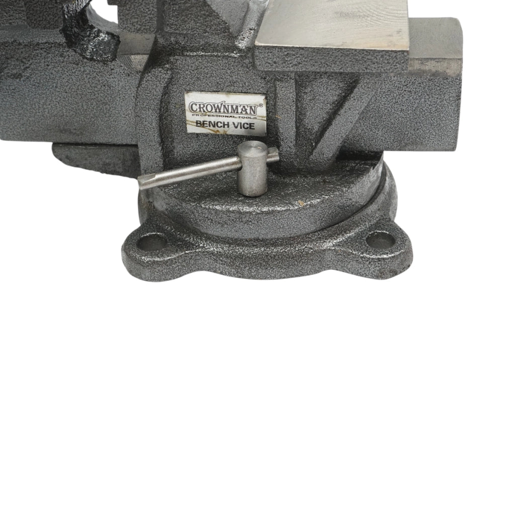 Morsa con base girevole e incudine Crownman per impieghi gravosi da 75 mm