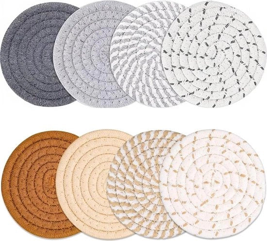 Onderzetters antiscivolo a 8 pezzi, 8 colori, tessuto intrecciato