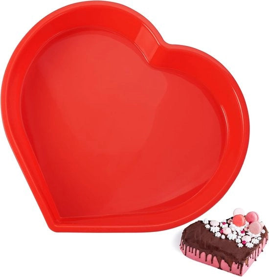 Hartvormige forma siliconica per torte, pudding e gelato, 25 cm, non adesiva e leggera, per uso in forno a casa