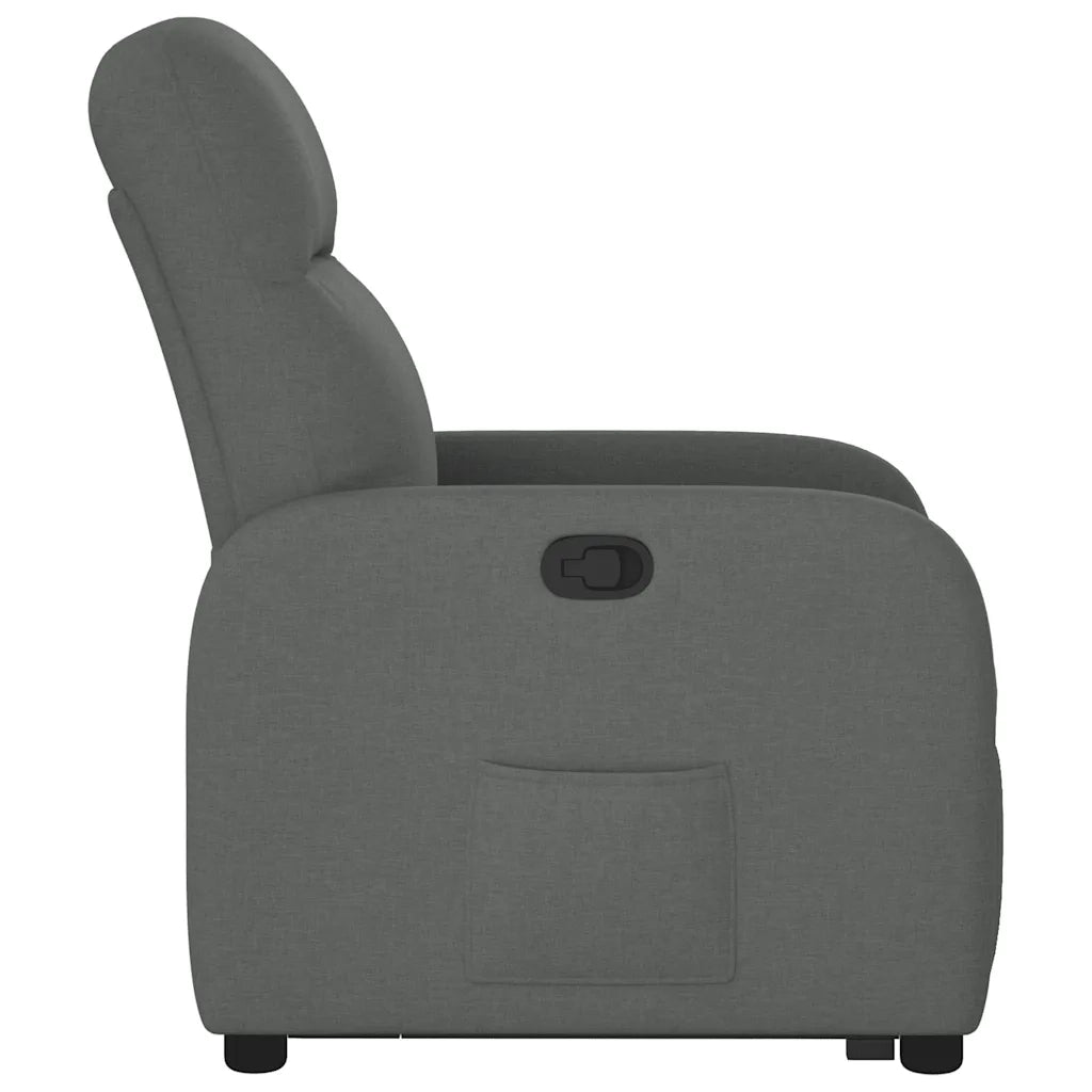 Divano Sedia-Poltrona Alzapersona Reclinabile Grigio Scuro in Tessuto 995958
