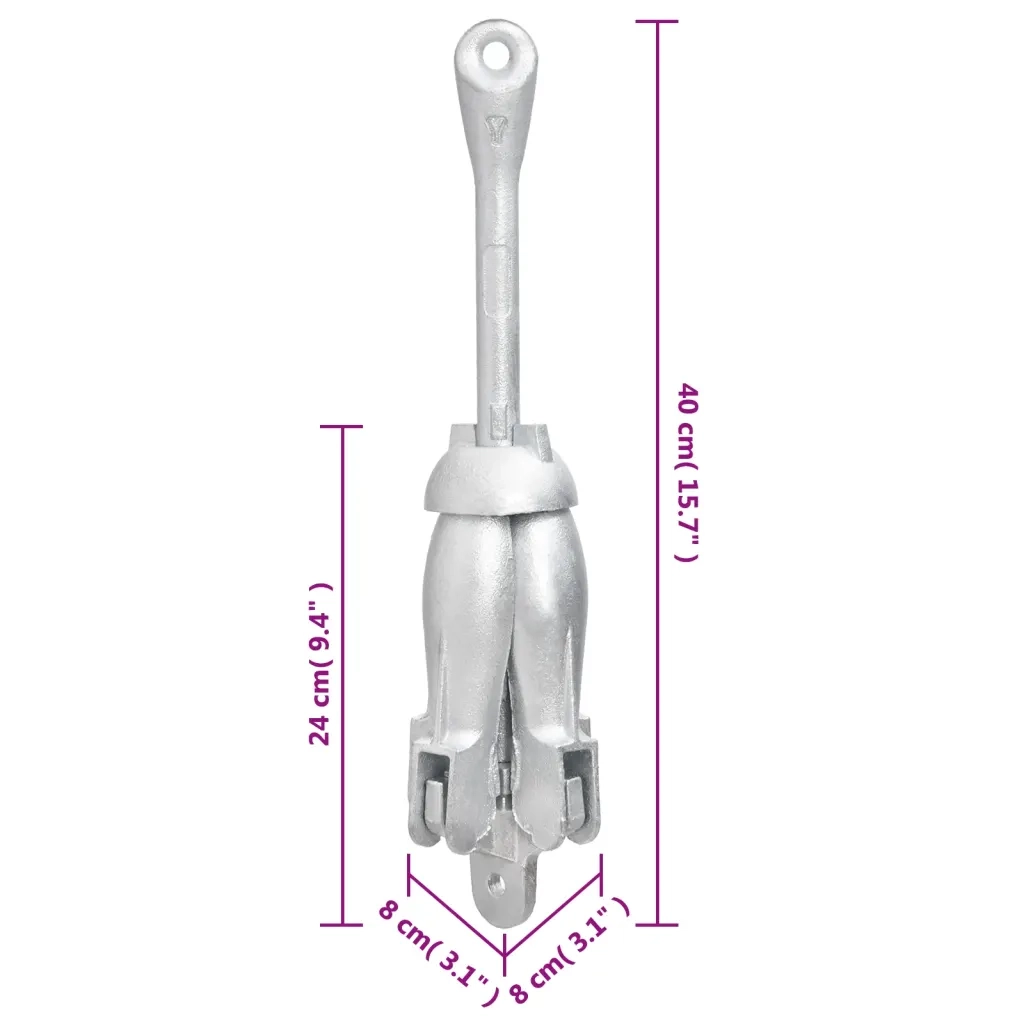 Ancora Pieghevole Argento 3,2 kg in Ferro Malleabile CFW8390184