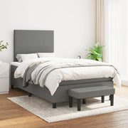 Giroletto a Molle con Materasso Grigio Scuro 120x200 cm Tessuto 3136422