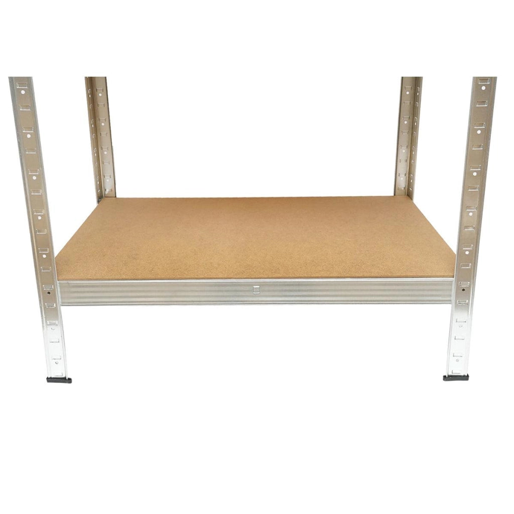 Scaffale Metallico con 4 Ripiani in MDF, 144x70x40 cm, Montaggio Senza Viti