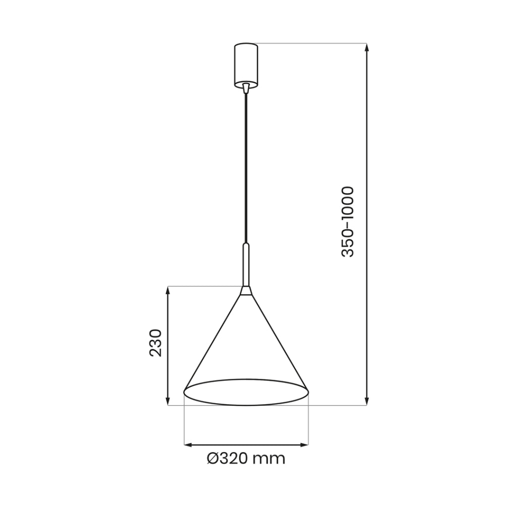 Lampada sospensione Capital crema cono Ø32 GX53 Milagro