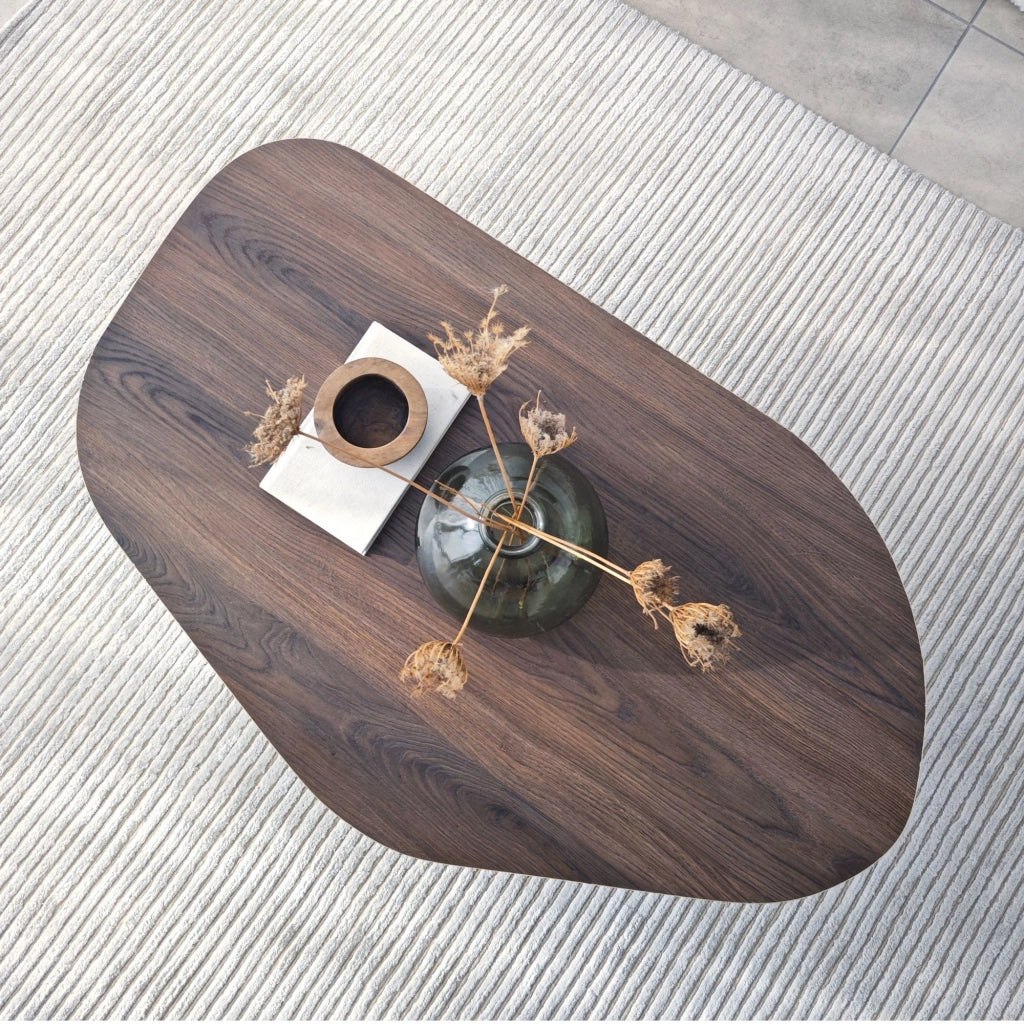Lozza, Tavolino da Salotto Forma Ovale, 100x60x35h cm Marrone Noce