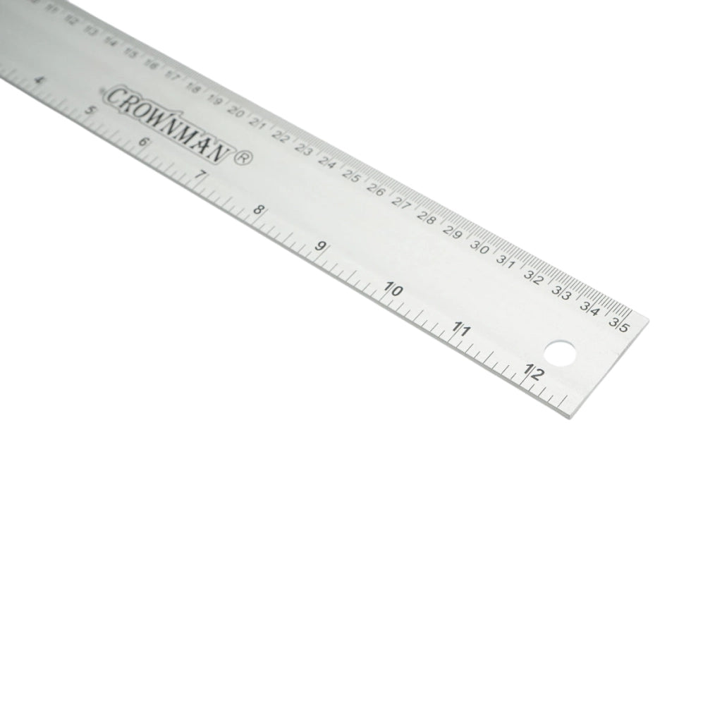 Squadra da falegnameria con livella professionale, 350mm (14 pollici), manico in alluminio, righello in acciaio inox, Crownman