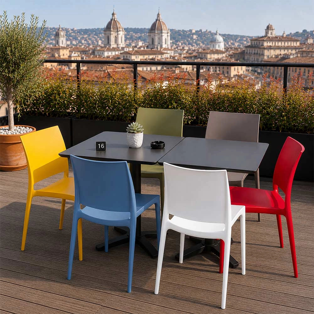 Set di 6 sedie Altea in polipropilene giallo blu tortora verde bianco rosso