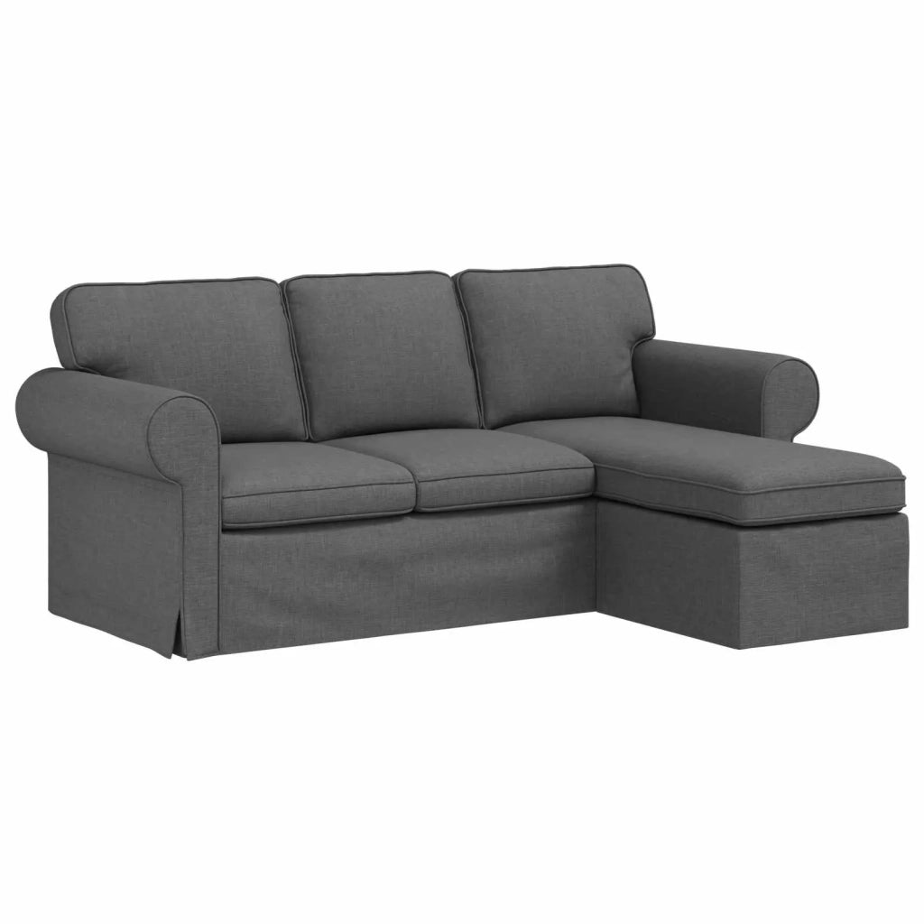 Divano Grigio scuro 215 x 138 x 80 cm Tessuto