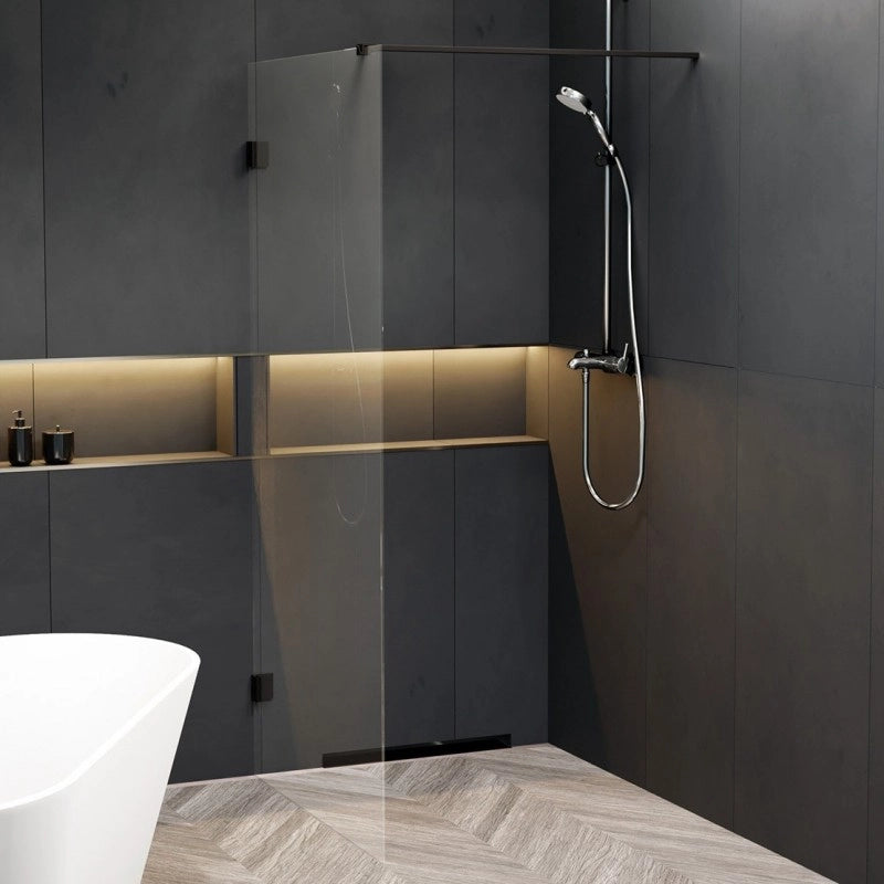 Parete doccia walk-in SCANDIC NXT 400 RIHO 140x200 cm con cerniere nere