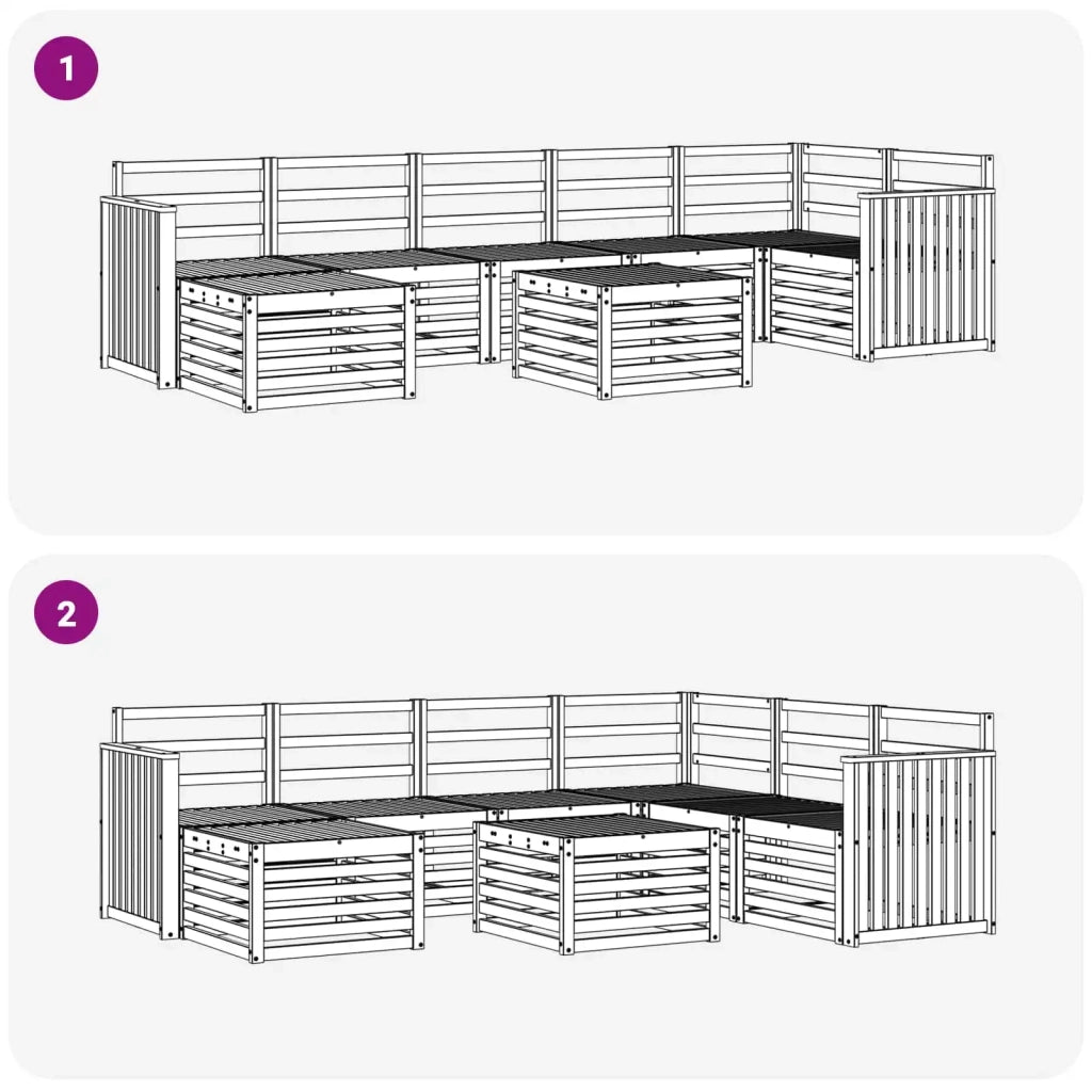 Set di divani da esterno 8 pcs Bianco 59 x 59 x 37 cm 3392229