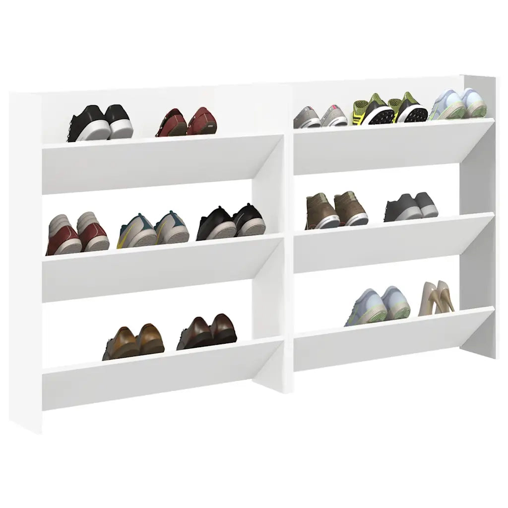 Scarpiere a Muro 2 pz Bianco 80x18x90 cm in Truciolato cod mxl 45494
