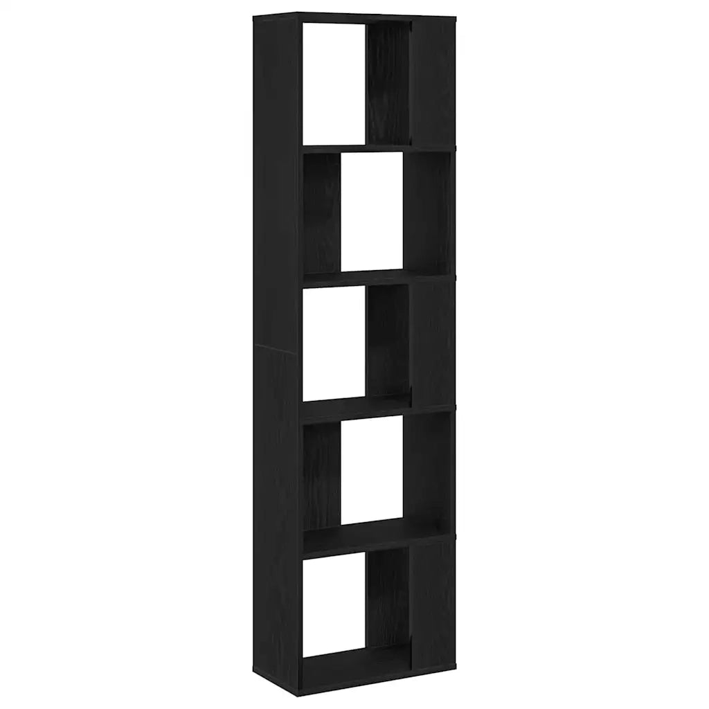 Libreria-Scaffale per Libri-Mobile di Stoccaggio Rovere Nero 45 x 23,5 x 162,5 cm
