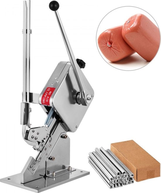 Macchina per tagliare la pancetta a forma di U - Sealer manuale con 8000 pezzi di clip - Per omaggi di pancetta - Sacchi di gas per frutta
