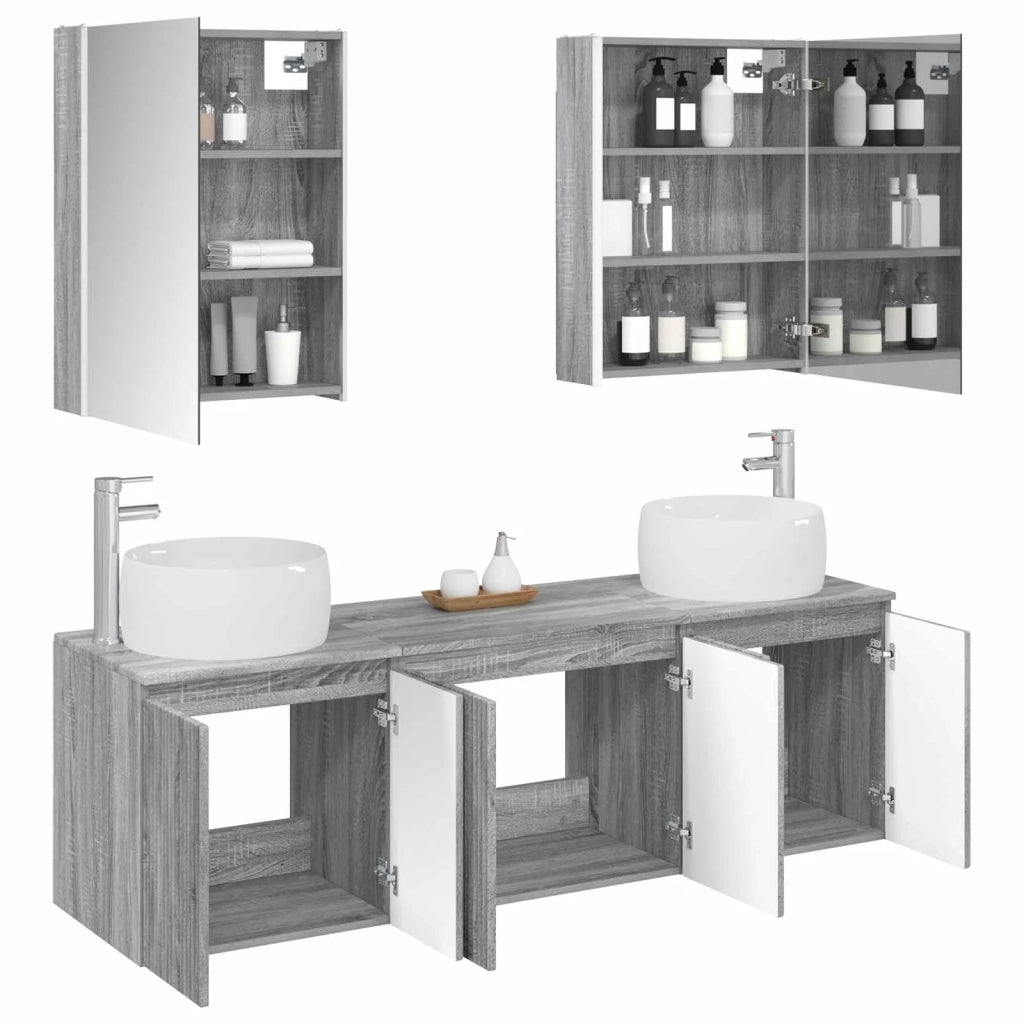 Set di Armadi da Bagno 5 pcs Sonoma grigio Legno ingegnerizzato 3406532