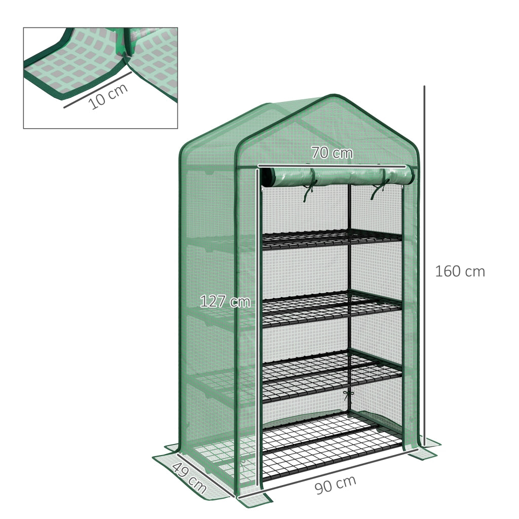 Serra da Giardino 4 Livelli ¨C zephmum ¨C Verde 90x49x160 cm Acciaio Galvanizzato