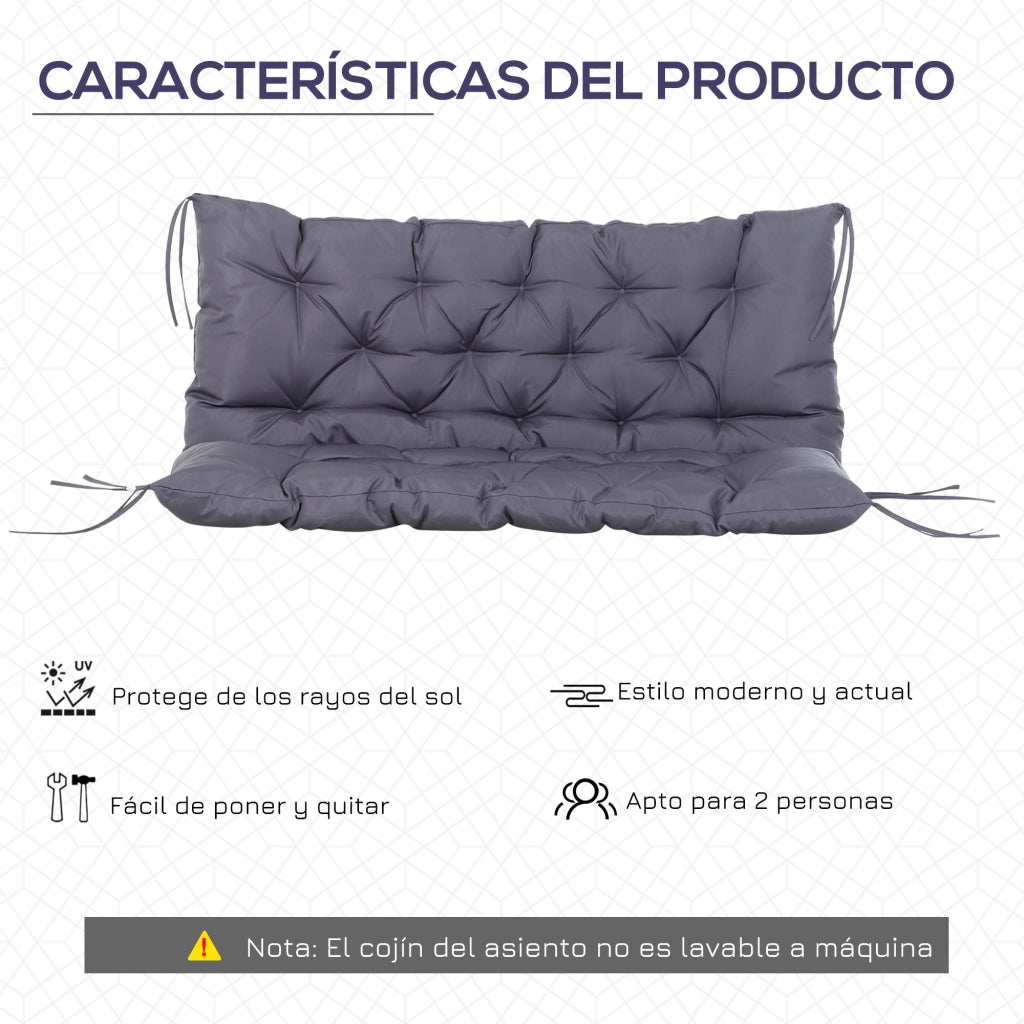 Cuscino per Sedia a Dondolo Giardino ¨C zephmum ¨C Grigio Scuro 132x110x10 cm