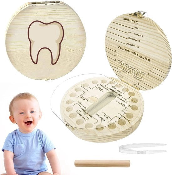 Cassa di conservazione dei denti da latte in legno - per bambini - contenitore per denti da latte - box souvenir denti da latte