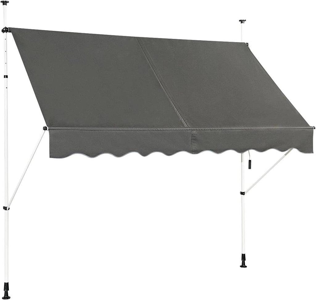 Tenda avvolgibile per esterni, tenda manuale con altezza regolabile tra 190 e 300 cm, tenda da sole per terrazza, balcone, giardino, 250 x 120 cm