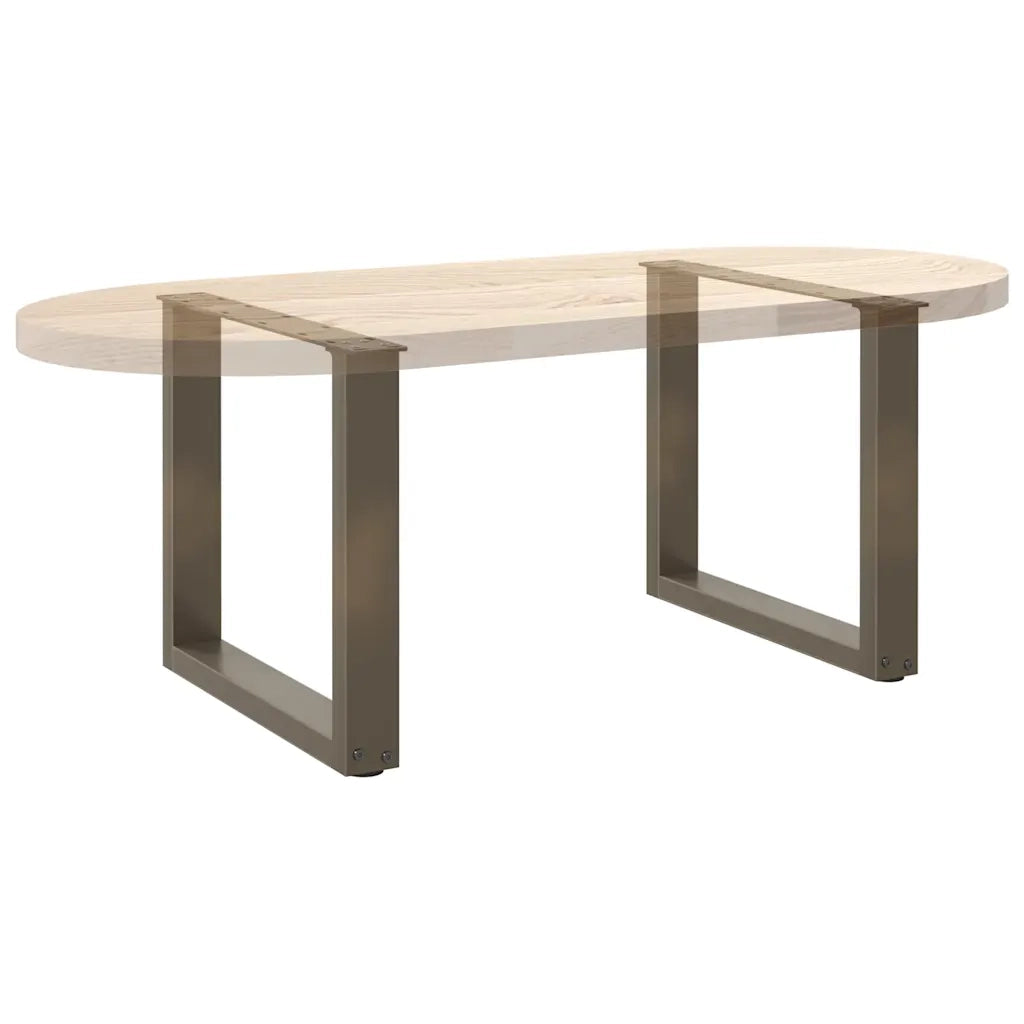 Gambe per Tavolino da Caffè a Forma di U 2 pz Acciaio Naturale 50x(42-43) cm Acciaio 4013159