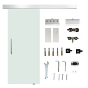 Porta Scorrevole Vetrata 77,5x205 cm Temperata Smerigliata