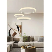 Trade Shop - Lampadario Led 60w A Sospensione 3 Anelli Cristalli Luce 3000k 6500k 4000k Lp-39b - -bianco Caldo      -