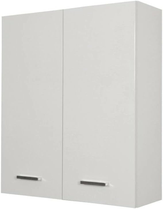 Pensile Bagno Lavanderia Bianco Lucido 2 Ante 60x22x71 cm