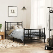 Giroletto con Testiera e Pediera Metallo Nero 90x200 cm 376335